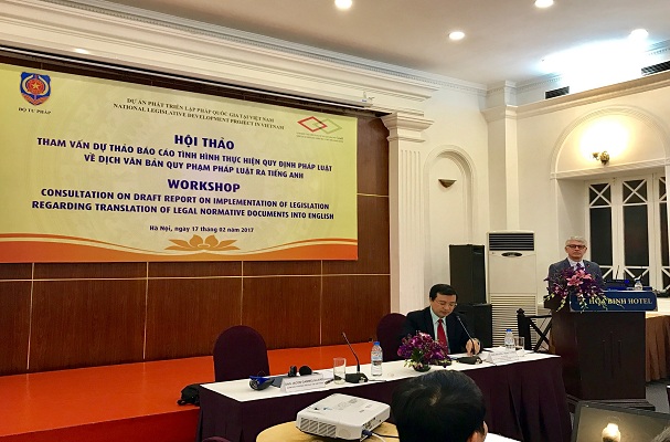 Hội thảo tham vấn dự thảo Báo cáo nghiên cứu tình hình dịch VBQPPL ra tiếng Anh